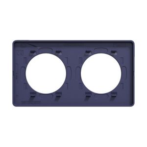 plaque 2 postes Schneider Odace Touch finition Kvadrat ocre avec liseré bleu cobalt - vue de dos