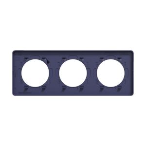 plaque 3 postes Schneider Odace Touch horizontaux ou verticaux 71mm bleu cobalt - vue de dos