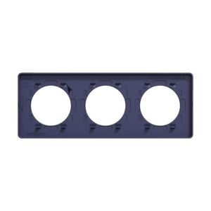 plaque 3 postes Schneider Odace Touch finition Kvadrat bleu roi avec liseré bleu cobalt - vue de dos