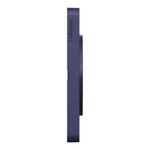 plaque 3 postes Schneider Odace Touch finition Kvadrat ocre avec liseré bleu cobalt - vue de côté