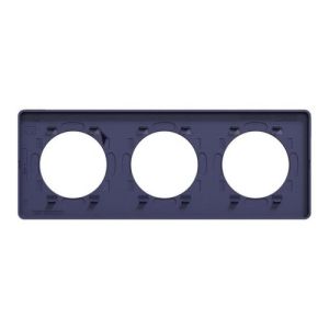 plaque 3 postes Schneider Odace Touch finition Kvadrat ocre avec liseré bleu cobalt - vue de dos