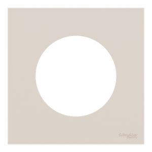 plaque de finition 1poste Schneider Odace beige sable - vue de face