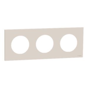 plaque de finition 3 postes Schneider Odace beige sable