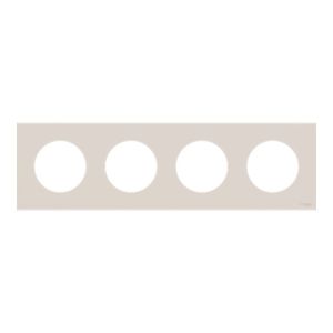 plaque de finition 4 postes Schneider Odace beige sable - vue de face