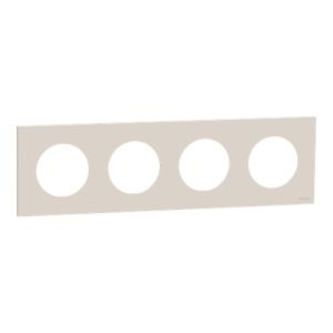 plaque de finition 4 postes Schneider Odace beige sable