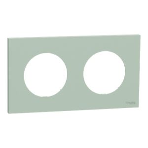 plaque de finition 2 postes Schneider Odace Vert jade