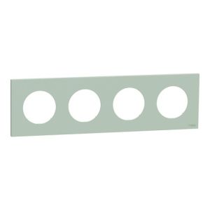 plaque de finition 4 postes Schneider Odace vert jade