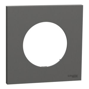 plaque de finition 1 poste Schneider Odace gris basalte