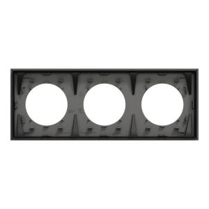 plaque de finition 3 postes Schneider Odace gris basalte - vue de dos