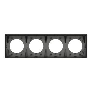 plaque de finition 4 postes Schneider Odace gris basalte - vue de dos
