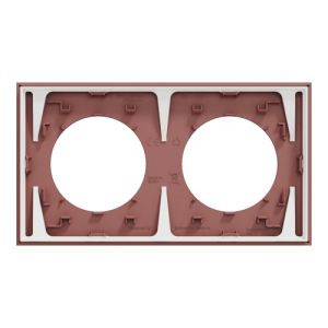 plaque de finition 2 postes Schneider Odace rose grenat - vue de dos