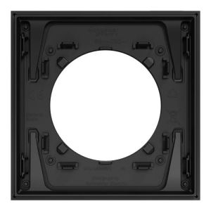 plaque de finition 1 poste Schneider Odace Métal effet perle noire - vue de dos