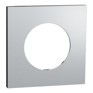 plaque 1 poste Schneider Odace Métal effet Aluminium