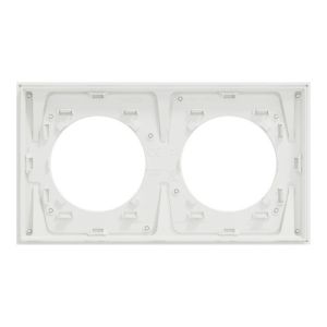plaque 2 postes Schneider Odace Métal effet Aluminium - vue de dos