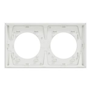 plaque 2 postes Schneider Odace Métal effet céramique blanc - vue de dos