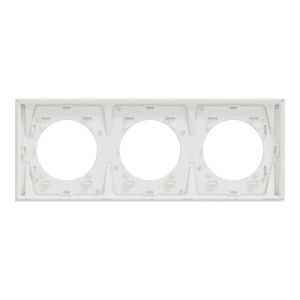 plaque 3 postes Schneider Odace Métal effet Céramique blanc - vue de dos