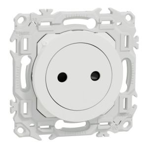 prise de courant 2P affleurante Schneider Odace blanc craie