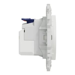prise de courant 2P+T Schneider Odace avec USB-C coloris blanc craie - vue de côté
