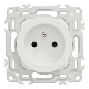 lot de 108 prises de courant Schneider Odace blanc craie - vue de face