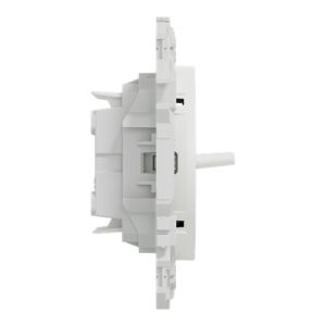 double interrupteur à levier Schneider Odace blanc - vue de côté