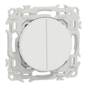 double interrupteur Schneider Odace blanc