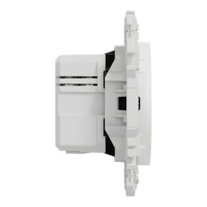 Chargeur double USB type C Schneider Odace blanc craie - vue de côté
