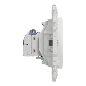 prise RJ45 Cat6 STP Schneider Odace blanc - vue de côté