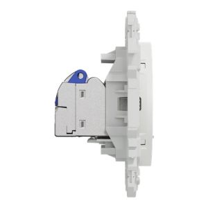 double prise RJ45 Schneider Odace blanc craie - vue de côté