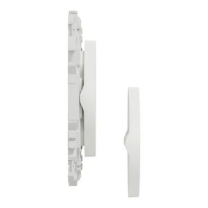Interrupteur centralisé Schneider Wiser Odace blanc + 2 enjoliveurs - vue de côté