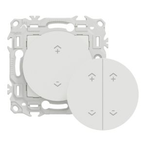 Interrupteur centralisé Schneider Wiser Odace blanc + 2 enjoliveurs - vue de face