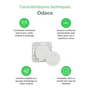 Avantages de l'interrupteur centralisé Schneider Wiser Odace blanc