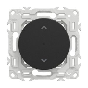 interrupteur connecté volet roulant noir Schneider Wiser Odace - vue de face