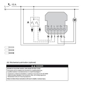 interrupteur connecté volet roulant noir Schneider Wiser Odace - schéma câblage