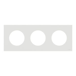 plaque de finition 3 postes Schneider Odace® en blanc craie - vue de face