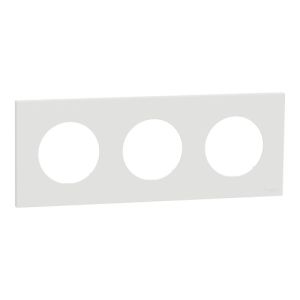 plaque de finition 3 postes Schneider Odace® en blanc craie
