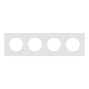 plaque de finition 4 postes Schneider Odace® Schneider blanc craie - vue de face
