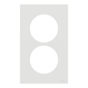 plaque de finition 2 postes Schneider Odace® blanc craie - vue de face