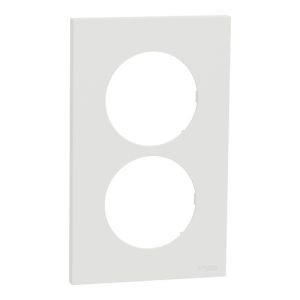plaque de finition 2 postes Schneider Odace® blanc craie