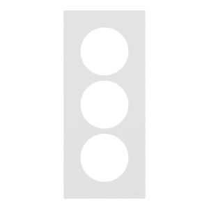 plaque de finition 3 postes Schneider Odace® blanc craie E57 - vue de face