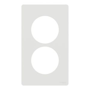 Plaque double SCHNEIDER Odace Architecte blanc craie E57 - vue de face