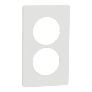 Plaque double SCHNEIDER Odace Architecte blanc craie E57