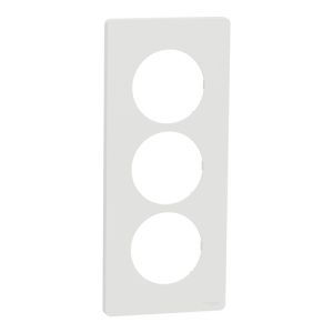 plaque de finition 3 postes Schneider Odace Architecte blanc craie