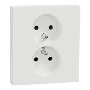 double prise de courant Schneider Odace blanc