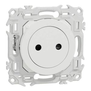 prise de courant 2P affleurante Schneider Odace blanc