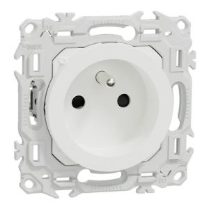 Prise 2P+T à puits Schneider Odace blanc