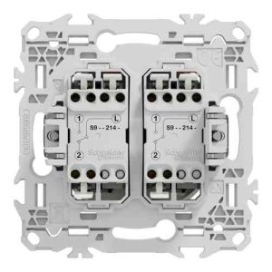double interrupteur va-et-vient Schneider Odace blanc - vue de dos