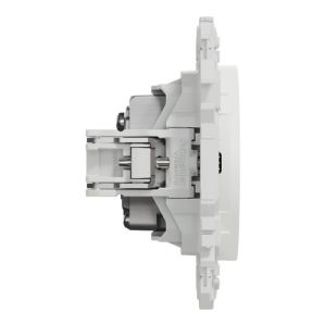 prise TV simple Schneider Odace blanc - vue de côté