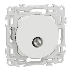 prise TV simple Schneider Odace blanc