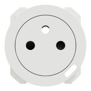 enjoliveur prise 2P+T et chargeur USB-C Schneider Odace blanc - vue de face