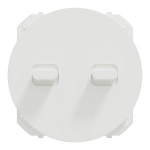 enjoliveur à levier Schneider Odace pour interrupteurs double va-et-vient blanc - vue de face